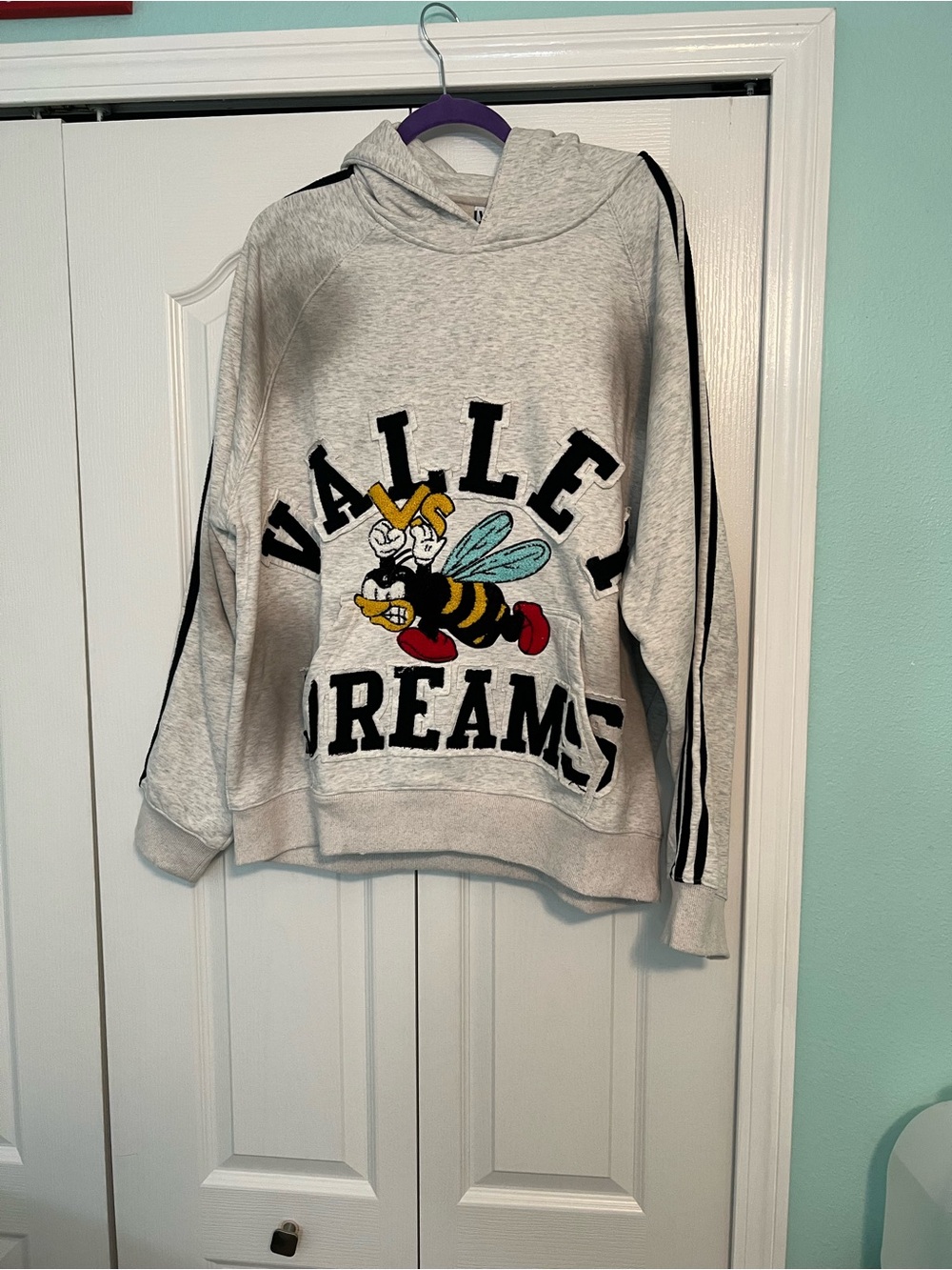 Valley dreamsBee Graphic Light Gray Hoodie